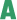 Green letter "A" on a black background.